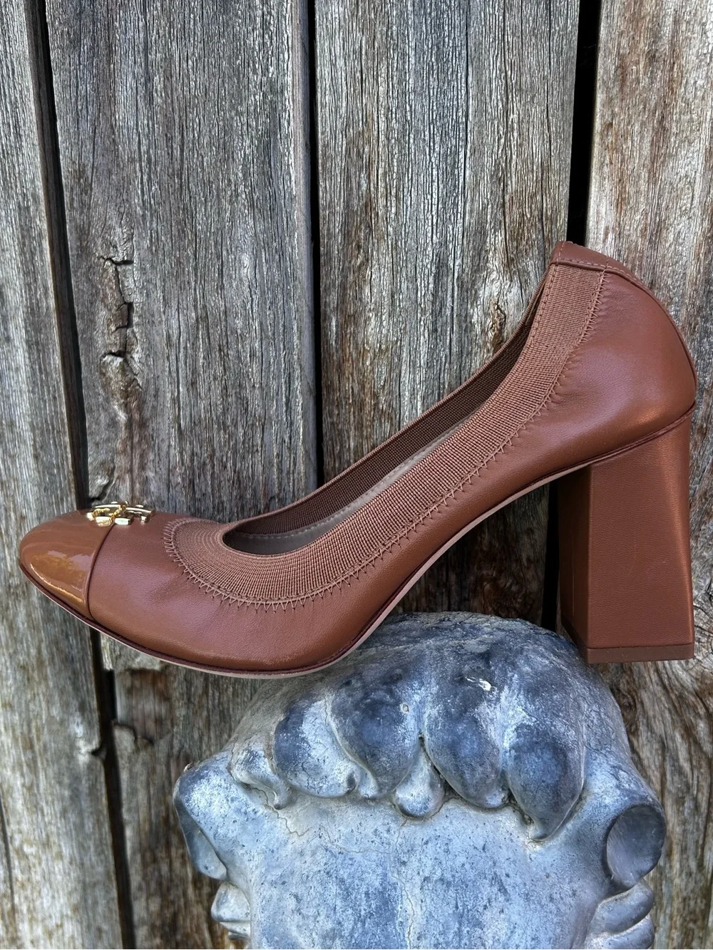 Tory Burch Jolie Pump Leather Tan 6.5